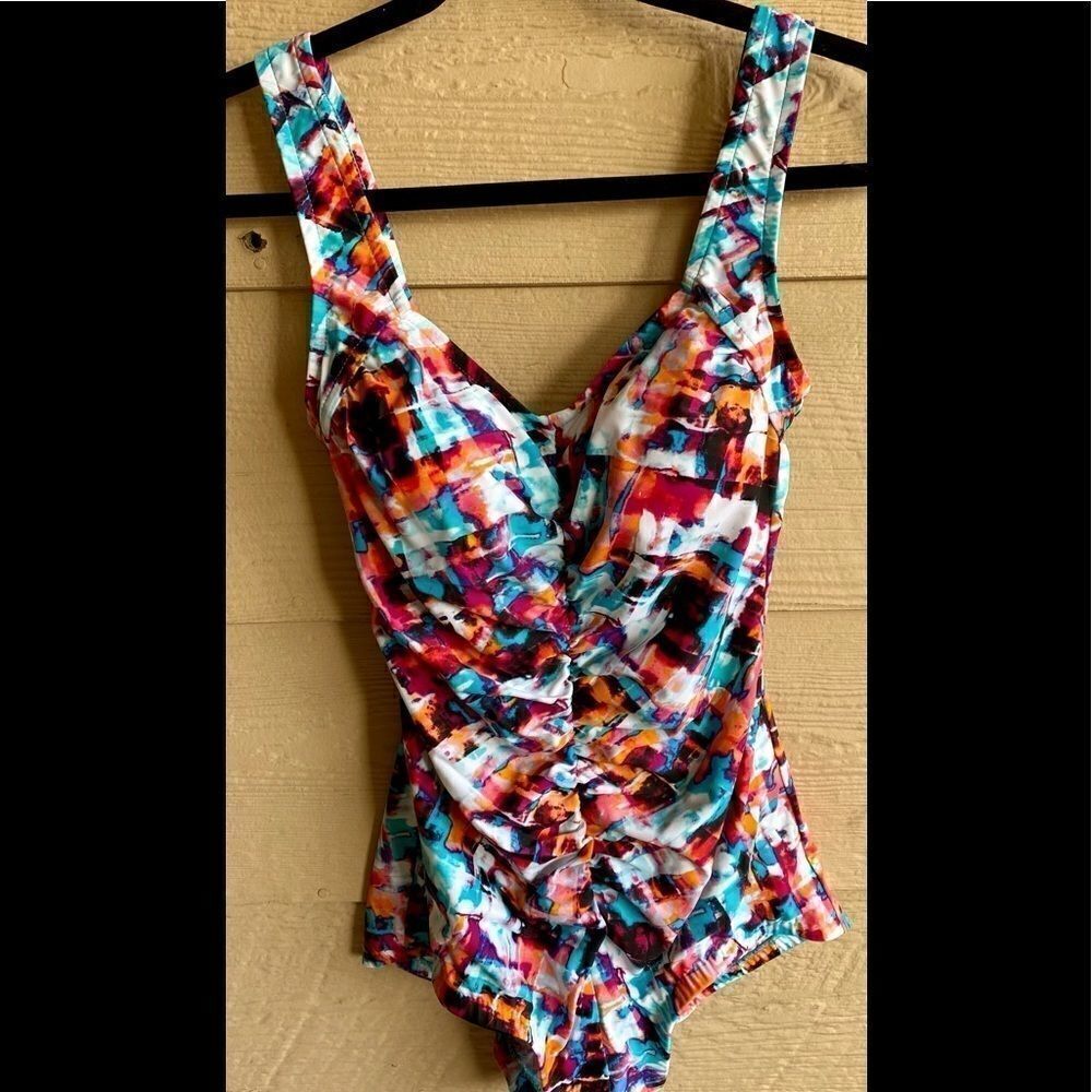 ***MAXINE OF HOLLYWOOD tie dye one piece.